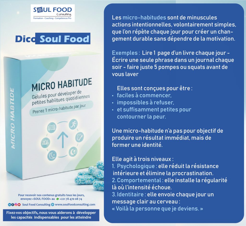 Dico-Soul Food : Micro-habitudes : le pouvoir des petites actions répétées